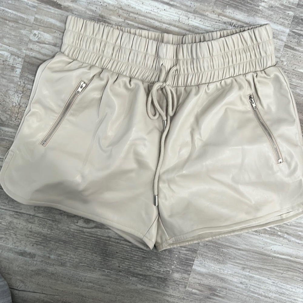 Faux leather shorts